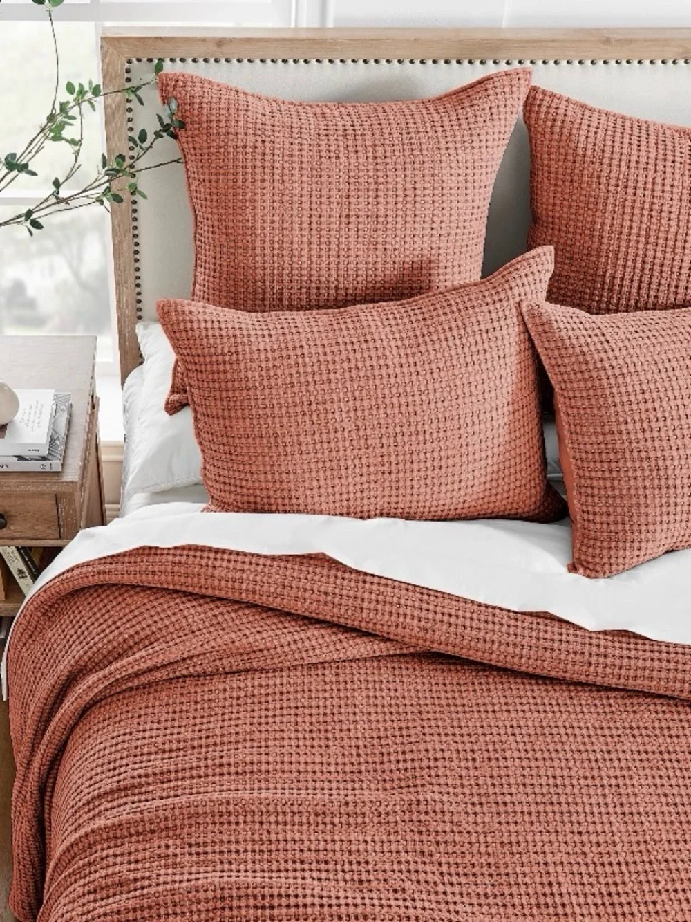 Levtex Home Mills Waffle ADOBE Quilt and Pillow Sham Set - 3 piece 106x92 inches